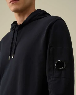 C.P. Company Light Fleece Hoodie Total Eclipse-Blue Store