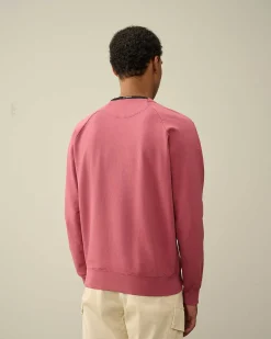 C.P. Company Light Fleece Logo Sweatshirt Red Bud Cheap