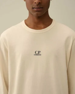 C.P. Company Light Fleece Logo Sweatshirt Pistachio Shell-Beige New