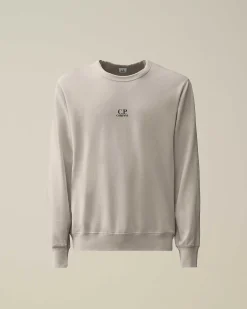 C.P. Company Light Fleece Logo Sweatshirt Drizzle Grey Shop