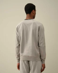 C.P. Company Light Fleece Logo Sweatshirt Drizzle Grey Shop