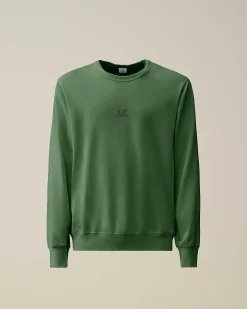 C.P. Company Light Fleece Logo Sweatshirt Duck Green Discount