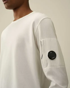 C.P. Company Light Fleece Sweatshirt Gauze White Online