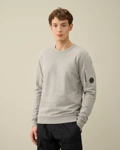 C.P. Company Light Fleece Sweatshirt Grey Melange Best Sale