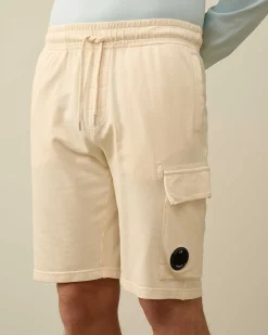 C.P. Company Light Fleece Utility Shorts Pistachio Shell-Beige Store