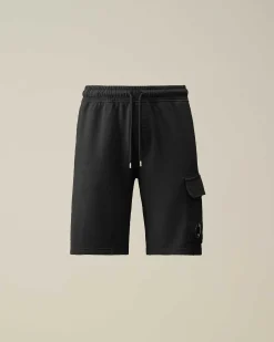C.P. Company Light Fleece Utility Shorts Black Fashion