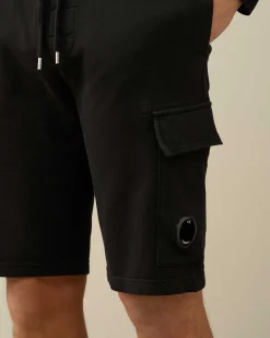 C.P. Company Light Fleece Utility Shorts Black Fashion
