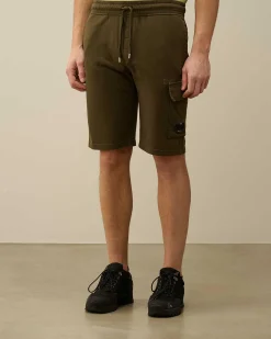 C.P. Company Light Fleece Utility Shorts Ivy Green Best Sale