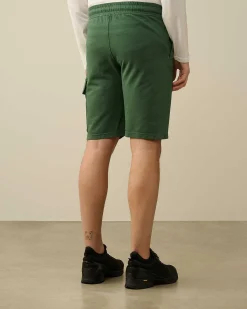 C.P. Company Light Fleece Utility Shorts Duck Green Sale