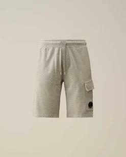 C.P. Company Light Fleece Utility Shorts Grey Melange Hot
