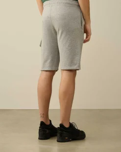 C.P. Company Light Fleece Utility Shorts Grey Melange Hot
