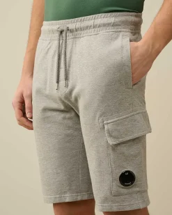 C.P. Company Light Fleece Utility Shorts Grey Melange Hot