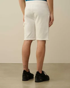 C.P. Company Light Fleece Utility Shorts Gauze White New