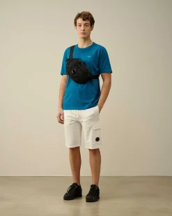 C.P. Company Light Fleece Utility Shorts Gauze White New
