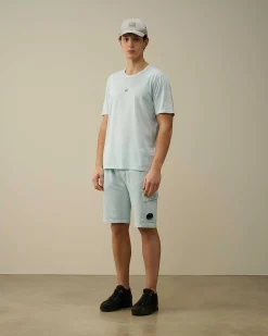C.P. Company Light Fleece Utility Shorts Starlight Blue Cheap