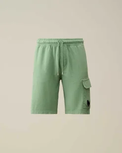 C.P. Company Light Fleece Utility Shorts Green Bay Hot