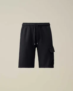 C.P. Company Light Fleece Utility Shorts Total Eclipse-Blue Sale