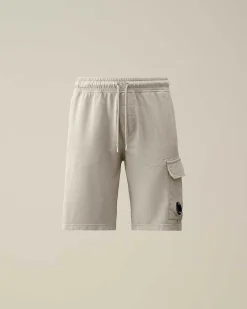 C.P. Company Light Fleece Utility Shorts Drizzle Grey Fashion
