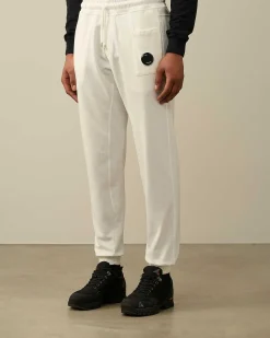 C.P. Company Light Fleece Utility Sweatpants Gauze White Discount