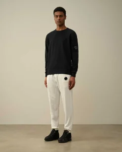 C.P. Company Light Fleece Utility Sweatpants Gauze White Discount