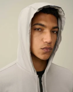 C.P. Company Light Fleece Zipped Hoodie Drizzle Grey Outlet
