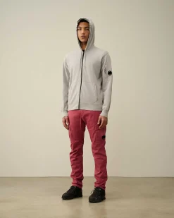 C.P. Company Light Fleece Zipped Hoodie Drizzle Grey Outlet