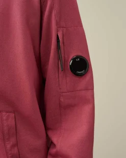 C.P. Company Light Fleece Zipped Hoodie Red Bud Cheap