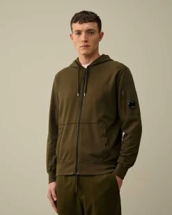 C.P. Company Light Fleece Zipped Hoodie Ivy Green Sale
