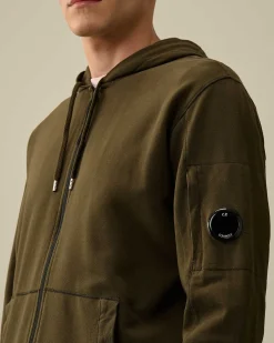 C.P. Company Light Fleece Zipped Hoodie Ivy Green Sale