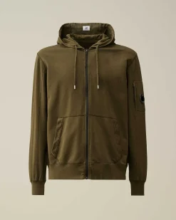C.P. Company Light Fleece Zipped Hoodie Ivy Green Sale