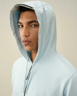 C.P. Company Light Fleece Zipped Hoodie Starlight Blue Best Sale