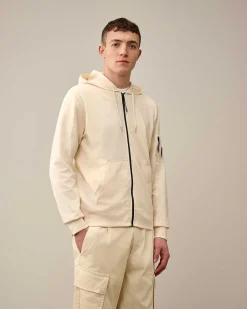 C.P. Company Light Fleece Zipped Hoodie Pistachio Shell-Beige Store