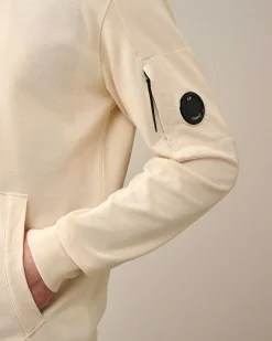 C.P. Company Light Fleece Zipped Hoodie Pistachio Shell-Beige Store