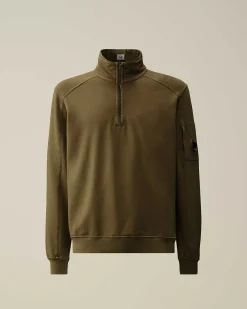 C.P. Company Light Fleece Zipped Sweatshirt Ivy Green Fashion