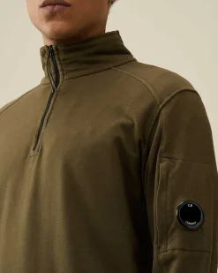 C.P. Company Light Fleece Zipped Sweatshirt Ivy Green Fashion