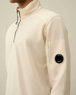 C.P. Company Light Fleece Zipped Sweatshirt Pistachio Shell-Beige Best Sale