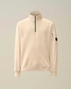 C.P. Company Light Fleece Zipped Sweatshirt Pistachio Shell-Beige Best Sale