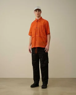 C.P. Company Light Microweave Shirt Gold Flame-Orange Shop