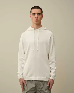 C.P. Company Light Terry Knitted Hoodie Gauze White Sale