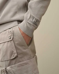 C.P. Company Light Terry Knitted Sweatshirt Drizzle Grey Outlet