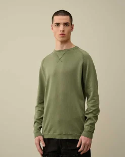 C.P. Company Light Terry Knitted Sweatshirt Agave Green Sale