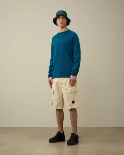 C.P. Company Light Terry Knitted Sweatshirt Ink Blue Discount