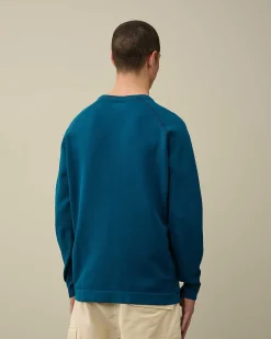 C.P. Company Light Terry Knitted Sweatshirt Ink Blue Discount