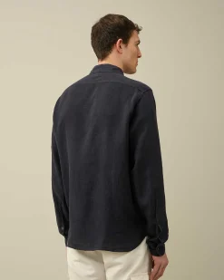 C.P. Company Linen Pocket Shirt Total Eclipse-Blue Online
