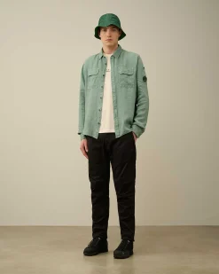 C.P. Company Linen Pocket Shirt Green Bay Discount