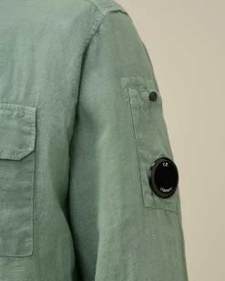 C.P. Company Linen Pocket Shirt Green Bay Discount