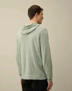 C.P. Company Melange Knitwear Hoodie Green Bay Cheap
