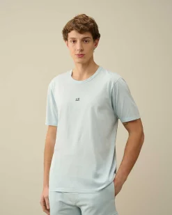 C.P. Company 70/2 Mercerized Jersey Logo T-Shirt Starlight Blue Clearance