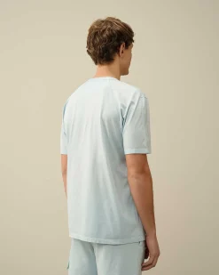 C.P. Company 70/2 Mercerized Jersey Logo T-Shirt Starlight Blue Clearance