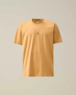 C.P. Company 70/2 Mercerized Jersey Logo T-Shirt Pastry Shell-Orange Clearance